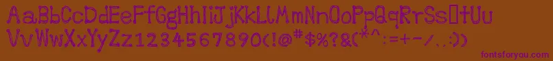 POP Font – Purple Fonts on Brown Background