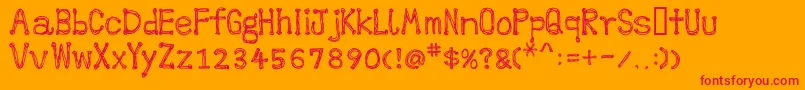 POP Font – Red Fonts on Orange Background