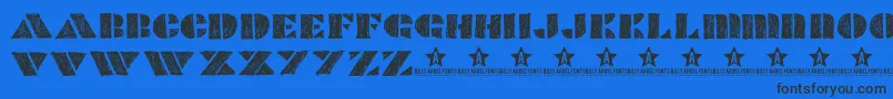 POPCO SCKETCH trial   -Schriftart – Schwarze Schriften auf blauem Hintergrund