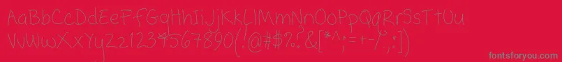 フォントPopcorn Mountain  Condensed Thin – 赤い背景に灰色の文字