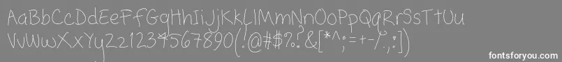 Popcorn Mountain  Condensed Thin Font – White Fonts on Gray Background