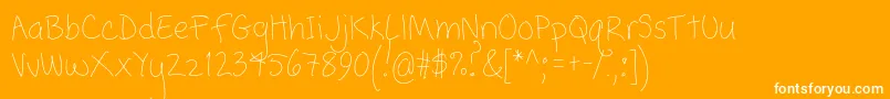 Popcorn Mountain  Condensed Thin Font – White Fonts on Orange Background