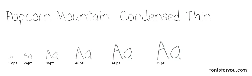 Размеры шрифта Popcorn Mountain  Condensed Thin