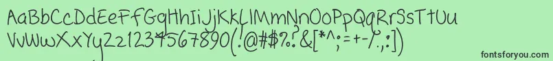 Popcorn Mountain  Condensed Font – Black Fonts on Green Background