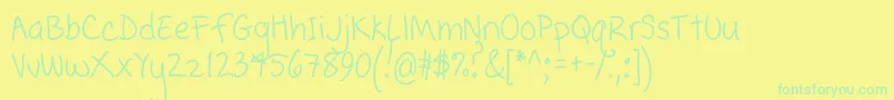 Police Popcorn Mountain  Condensed – polices vertes sur fond jaune