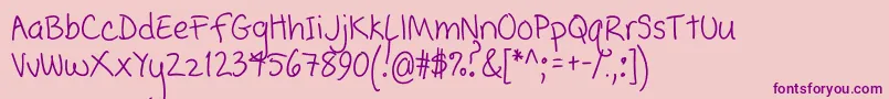 Popcorn Mountain  Condensed Font – Purple Fonts on Pink Background