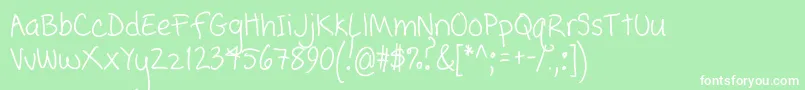 フォントPopcorn Mountain  Condensed – 緑の背景に白い文字