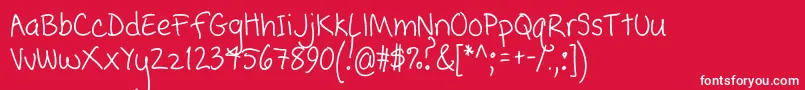 Popcorn Mountain  Condensed Font – White Fonts on Red Background