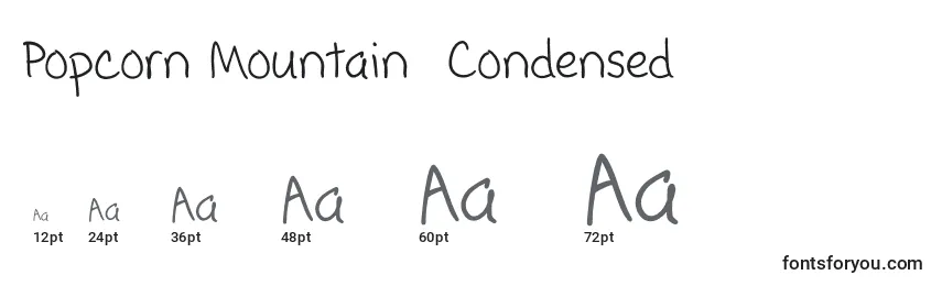 Размеры шрифта Popcorn Mountain  Condensed