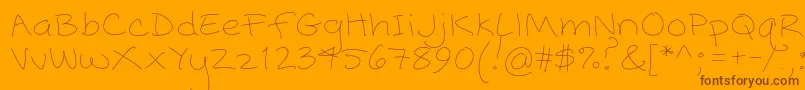 Popcorn Mountain  Standard Thin Font – Brown Fonts on Orange Background