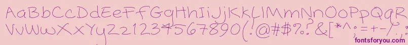 Popcorn Mountain  Standard Thin-Schriftart – Violette Schriften auf rosa Hintergrund