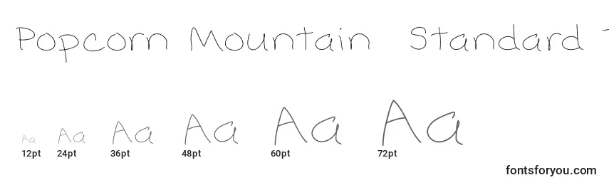 Размеры шрифта Popcorn Mountain  Standard Thin