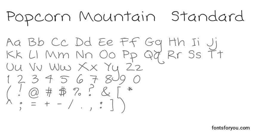 Шрифт Popcorn Mountain  Standard – алфавит, цифры, специальные символы