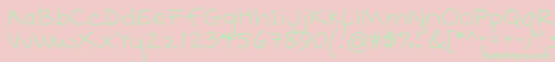 Popcorn Mountain  Standard Font – Green Fonts on Pink Background