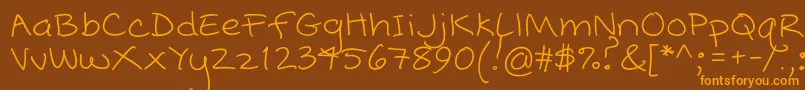 Popcorn Mountain  Standard Font – Orange Fonts on Brown Background