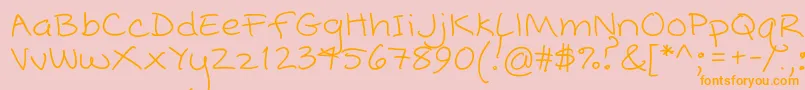 Popcorn Mountain  Standard Font – Orange Fonts on Pink Background