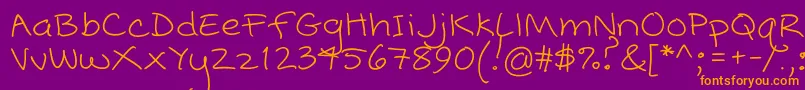 Popcorn Mountain  Standard Font – Orange Fonts on Purple Background