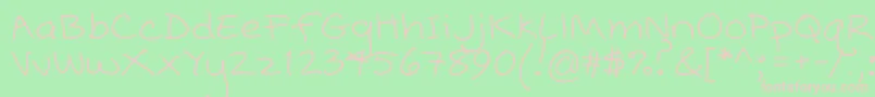 Popcorn Mountain  Standard Font – Pink Fonts on Green Background