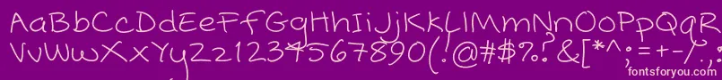 Popcorn Mountain  Standard Font – Pink Fonts on Purple Background