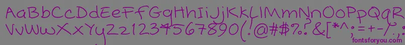 Popcorn Mountain  Standard Font – Purple Fonts on Gray Background