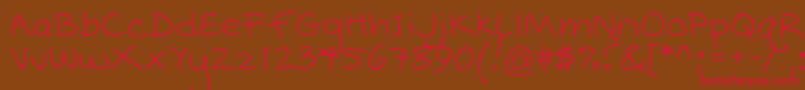 Popcorn Mountain  Standard Font – Red Fonts on Brown Background