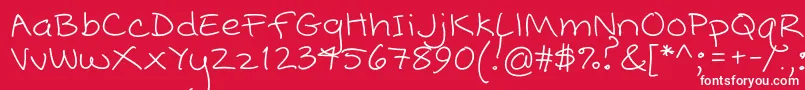 Popcorn Mountain  Standard Font – White Fonts on Red Background