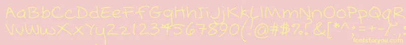 Popcorn Mountain  Standard Font – Yellow Fonts on Pink Background