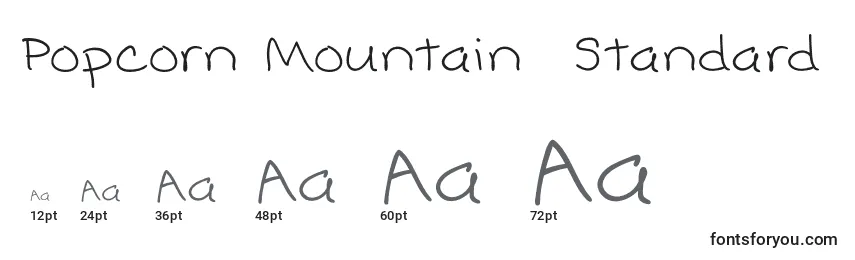 Размеры шрифта Popcorn Mountain  Standard