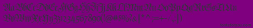 Шрифт Poppl  Fraktur CAT – чёрные шрифты на фиолетовом фоне