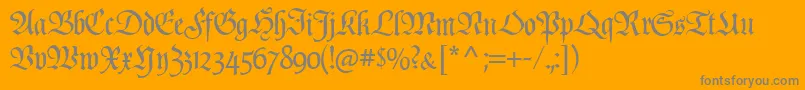 Poppl  Fraktur CAT Font – Gray Fonts on Orange Background