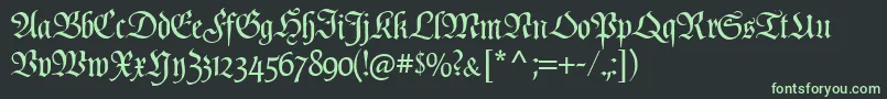 Poppl  Fraktur CAT Font – Green Fonts on Black Background