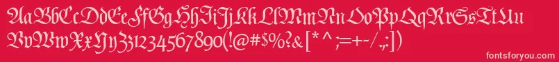 Шрифт Poppl  Fraktur CAT – розовые шрифты на красном фоне