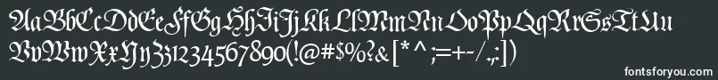 Poppl  Fraktur CAT-fontti – valkoiset fontit mustalla taustalla