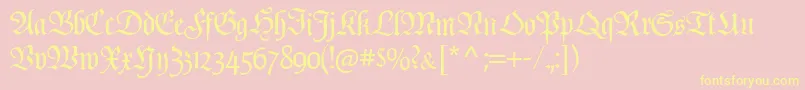 Poppl  Fraktur CAT-Schriftart – Gelbe Schriften auf rosa Hintergrund