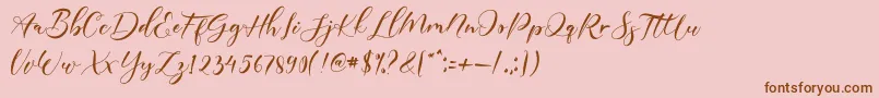 Poppy Shower Font – Brown Fonts on Pink Background