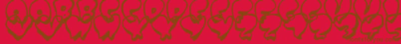 Poppy-fontti – ruskeat fontit punaisella taustalla