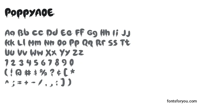 Schriftart PoppyAOE (137162) – Alphabet, Zahlen, spezielle Symbole