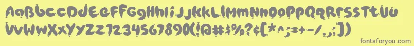 PoppyAOE Font – Gray Fonts on Yellow Background
