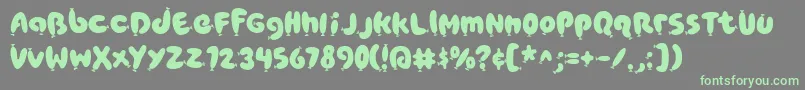PoppyAOE Font – Green Fonts on Gray Background