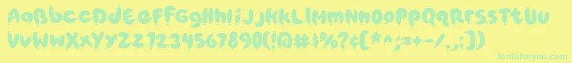 フォントPoppyAOE – 黄色い背景に緑の文字