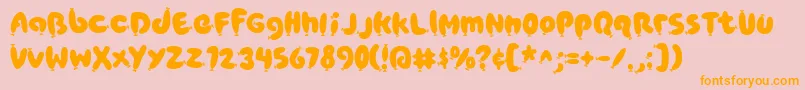 PoppyAOE Font – Orange Fonts on Pink Background