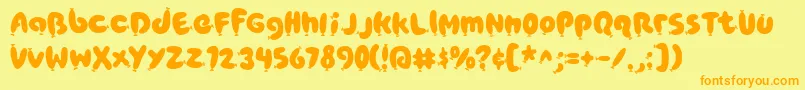 PoppyAOE Font – Orange Fonts on Yellow Background