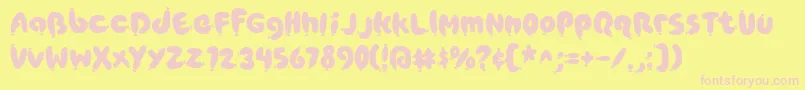 PoppyAOE Font – Pink Fonts on Yellow Background