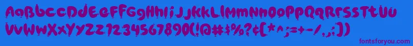 PoppyAOE Font – Purple Fonts on Blue Background