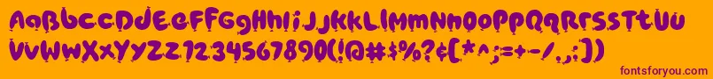 PoppyAOE Font – Purple Fonts on Orange Background