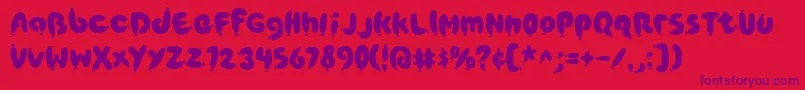 PoppyAOE Font – Purple Fonts on Red Background