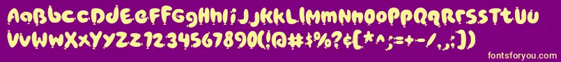 PoppyAOE Font – Yellow Fonts on Purple Background