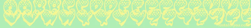 Poppydot Font – Yellow Fonts on Green Background