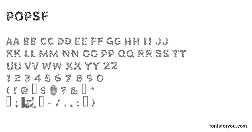 A fonte POPSF    (137164) – alfabeto, números, caracteres especiais