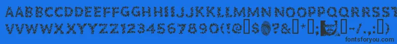 POPSF   -Schriftart – Schwarze Schriften auf blauem Hintergrund